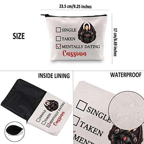 PYOUL Acotar Gift Single Taken Mentally Dating Cassian Makeup Bag Rhysand Azriel Cassian Cosmetic Bag Bat Boys Fan Club Gift SJM Merch (Mentally Dating Cassian B) - Image 3
