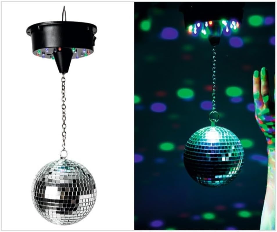 Stage Light Christmas Decoration Rotating Party Disco Ball Mirror Laser Ball Light Energy Deer 70s Party Decoration Mirror Ball Rotating Remote Control Glass Lens 2W IP67
