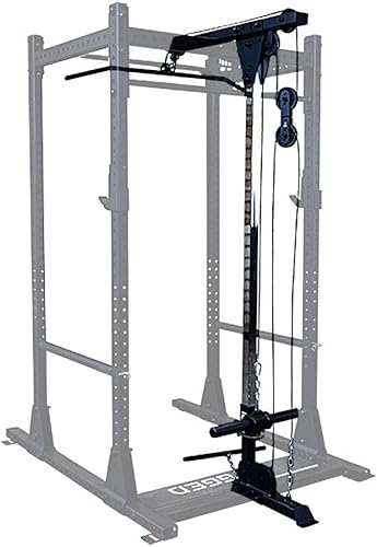 Rugged Fitness (Y230) Accesorio LAT para rack de alimentación incluye barras LAT y de fila con diseño de placa cargada y compatible con peso