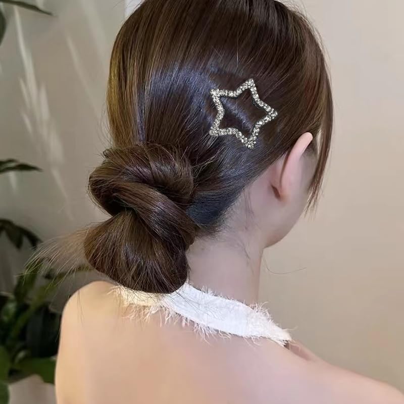 Pinzas para cabello con brillantes forma estrella 4 pcs miniatura 6