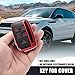X AUTOHAUX Car Key Fob Cover 5 Button Remote Key Fob Case Red for Range Rover Evoque Velar Discovery LR4 for Land Rover Sport for Jaguar XF XJ XE F-PACE F-Type