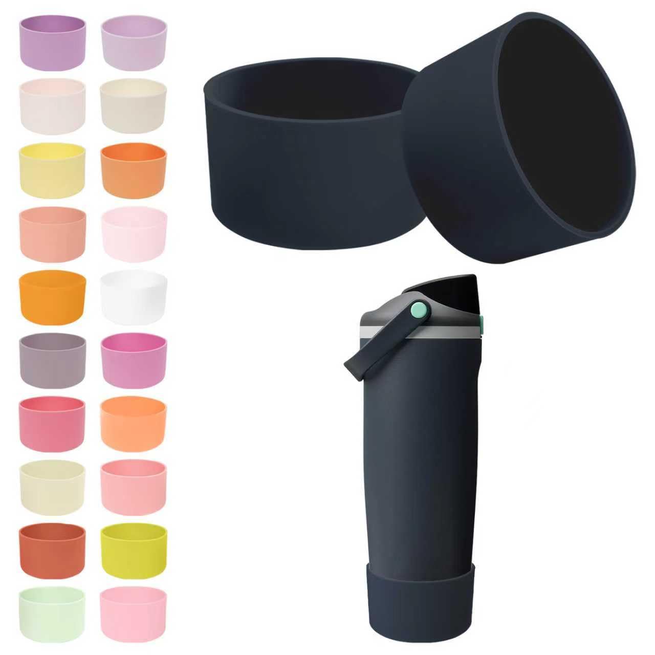 Kaitiaki 2PCS Silicone Boots for Owala 30oz & 40oz FreeSip Sway Bottles & Tumblers – Non-Slip, Scratch-Resistant, Stability Enhancer for Owala Accessories, Available in 18 Colors (Foggy Tide)