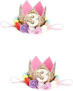 Toyvian 2 Peças De Laços De Cabelo Infantis Coroa De Cabelo De Bebê Para Crianças Faixas De Cabeça De Bebê Tiaras Para Bebê Crwon Faixa De Cabelo Coroa De Aniversário De Bebê Acessórios