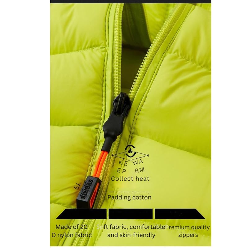 Image of Men's Winter Down Jacket Plus Velvet Hooded Stand Collar Warm Zipper Coat