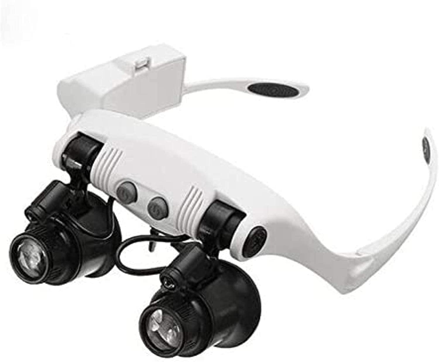 HTTGDGDH Magnifier Set,10X 15X 20X 25X Headband Double Eye Magnifier Loupe Lens For Appraisal Watch Timepieces Repair Ature Measurement With Led Lamp