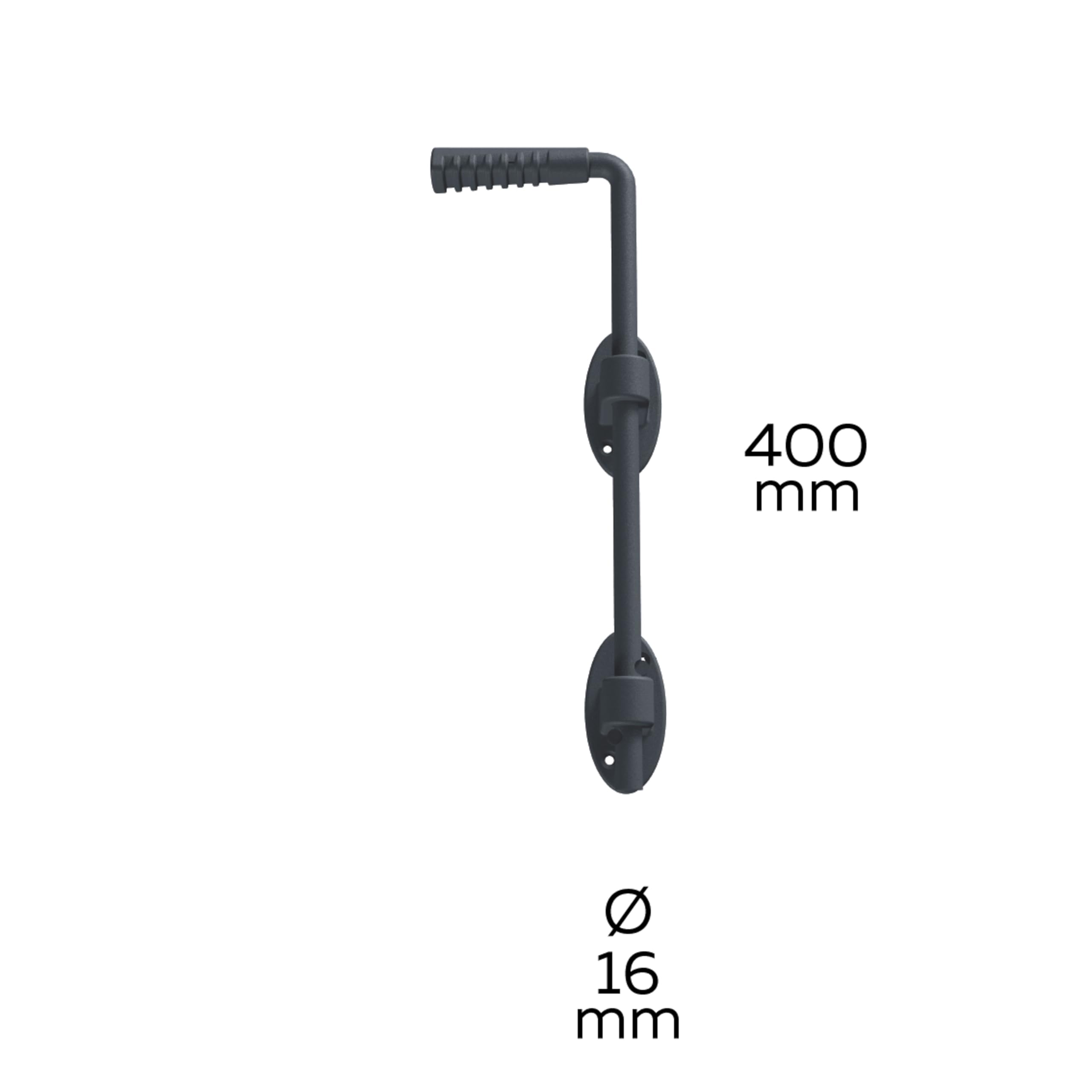 Alberts 839154 Verrou baïonnette Ovado | galvanisé, plastifié, en gris graphite | taille 400 x 16 mm | kit de 2