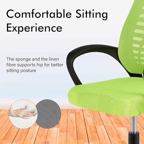 Image of Casa Copenhagen,Mesh Office Desk,Rocking, Ergonomic Computer Chair Adjustable High with Headrest and Comfortable Armrest Swivel Chair - Green & Black Handle