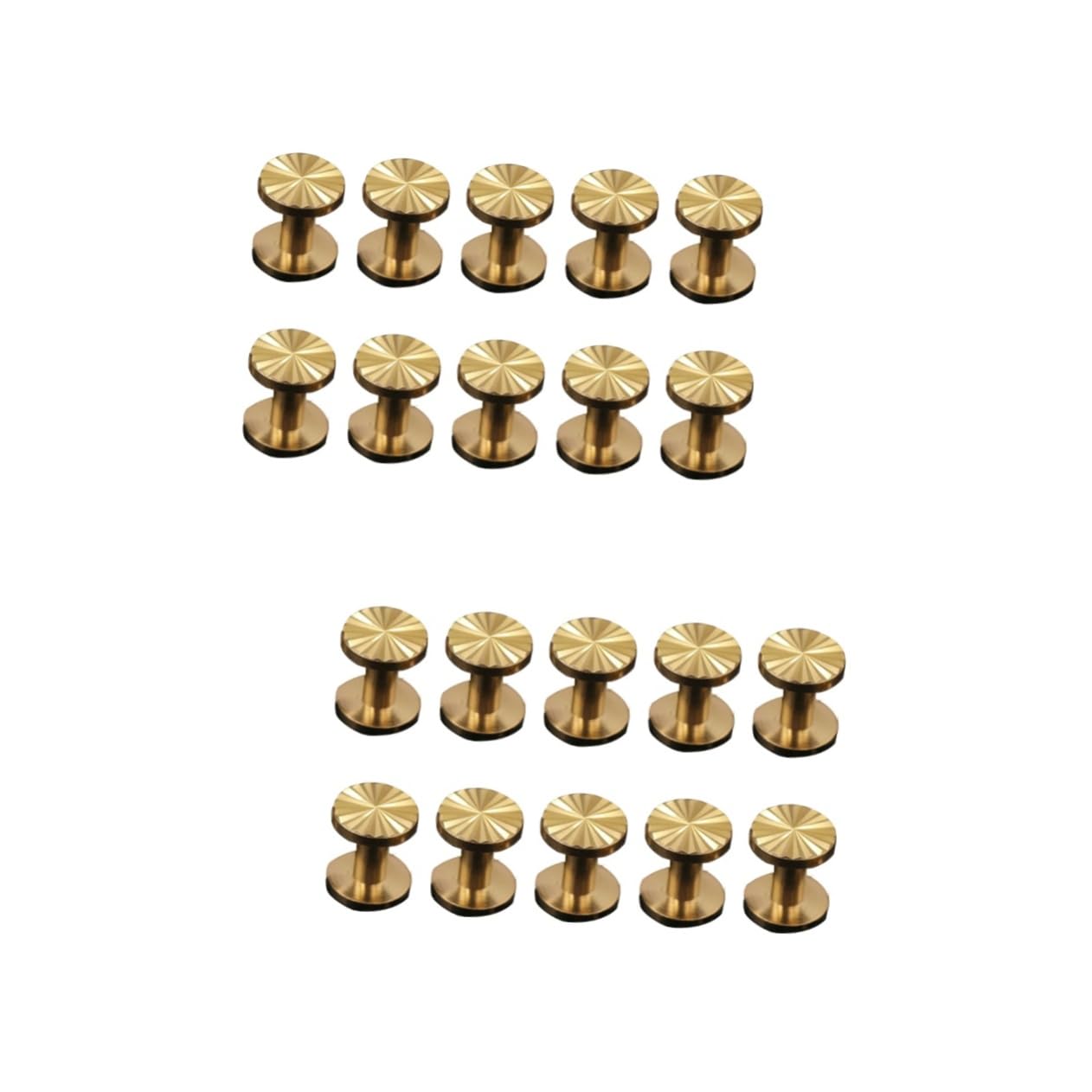 Operitacx 2sets DIY Rivets Sunflower Screw Rivet Brass Fastener Belt Hole Studs 10x4x8mm 10pcs*2