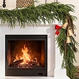9 FT Real Touch Norfolk Pine Garland, Artificial Cedar Garlands for Holiday Decor, Stair Garland for Table, Wall, Indoor, Outdoor Decorations, Mantle Garlands