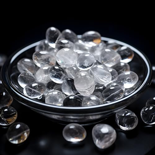 Image of Polished Clear Quartz Crystals - 72 Pcs, 0.5 inch 10 oz Handpicked Natural Tumbled Gemstones Rocks, Pebbles for Reiki, Chakra, Healing Home Decor