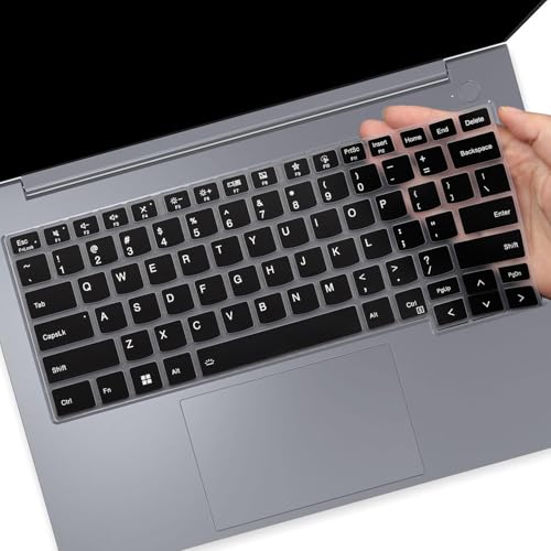 Image of Saco Laptop Keyboard Cover Silicone Protector Skin Compatible for 2025-2023 Lenovo ThinkBook 14 G6 G7 G8 G9 14-inch Laptop, ThinkBook 14 Gen 6 /7 /8 /9 Keyboard Protector Skin- Black