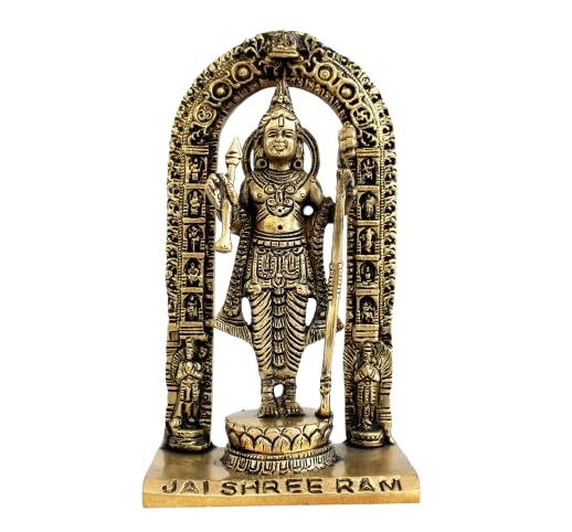 Statue Ayodhya Ram Lalla laiton décoration maison et sculpture spirituelle 17,8 cm