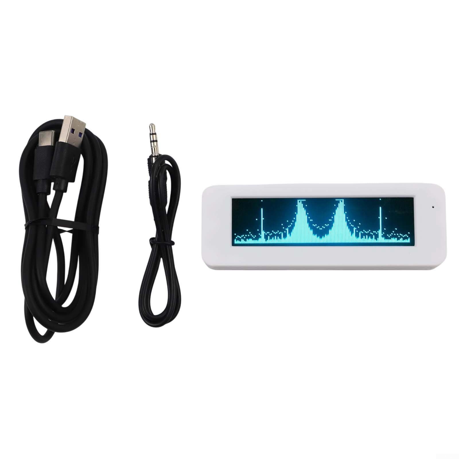 8,9 cm (3,12 Zoll) für OLED-Audio-Spektrumanalysator und VU-Levelmesser mit Rhythmusanzeige, integriertem Mikrofon, Zeit- und Temperaturfunktionen, unterstützt Line-Eingang für genaue 20 Hz