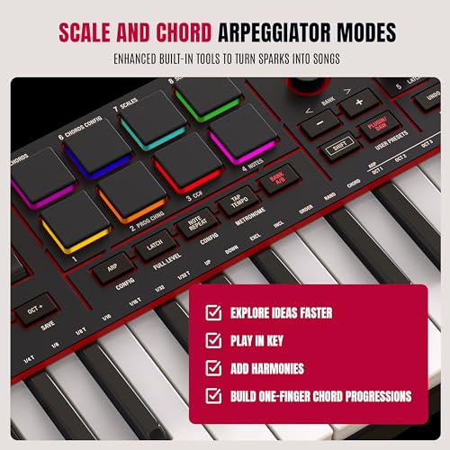 Image of Akai MPK MINI MK4 Compact Midi Keyboard and Pad MIDI Controller Black