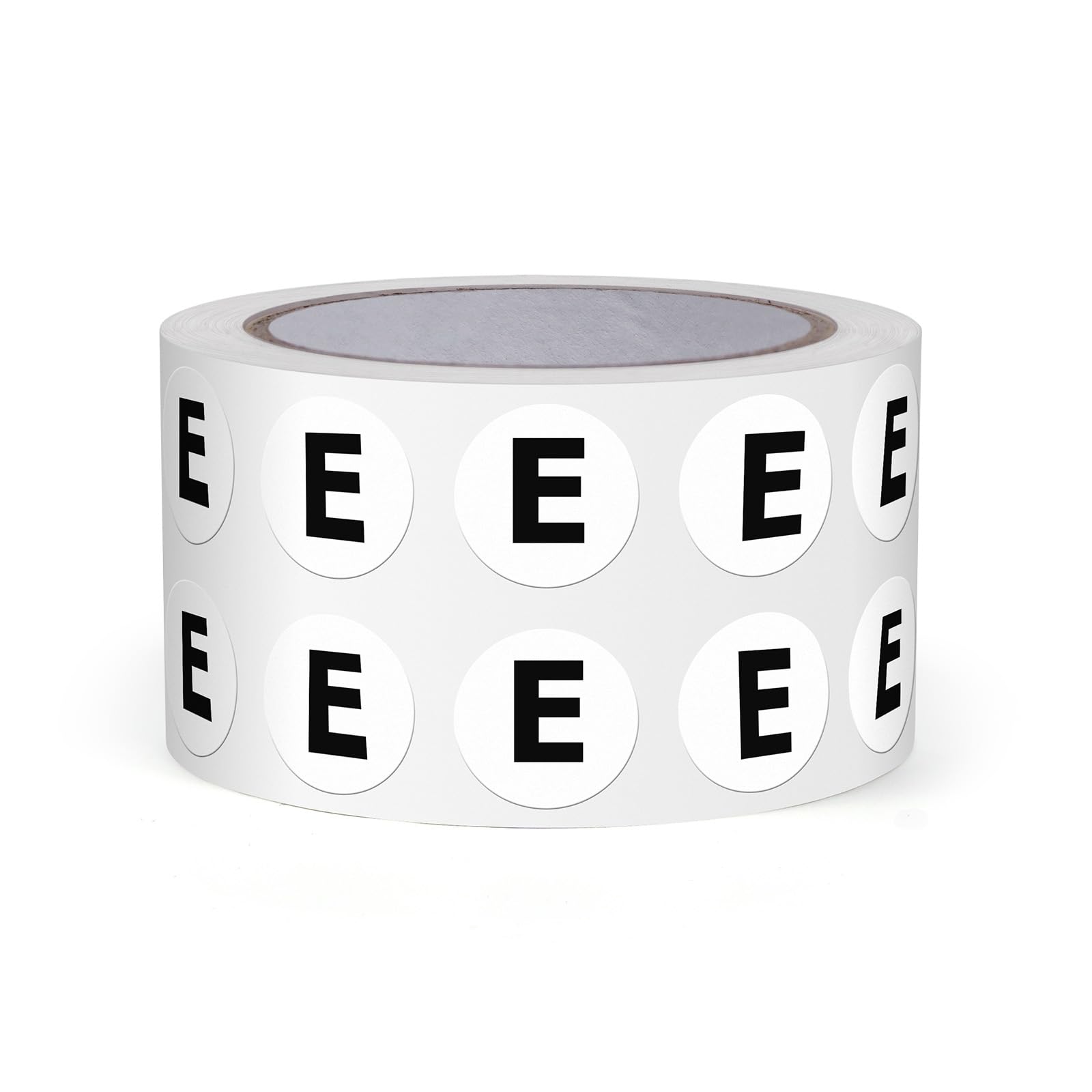 FINDAT 1000PCS Letter E 13mm Round Alphabet Labels Vinyl Circle Stickers Waterproof Self-Adhesive Removable Decals for Office Inventory Business
