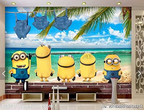 3d Photo Wallpaper 3d Cartoon Yellow Minions Despicable Me Mural De Pared Papel Pintado De Seda Niños Dormitorio Decoración Arte Hogar Divertido
