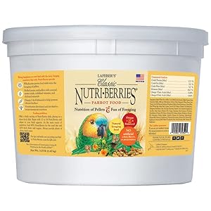 LAFEBER’S Classic Nutri-Berries Pet Bird Food, Made with Non-GMO and Human-Grade Ingredients, for Parrots, 3.25 lb
