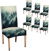 Vista 16 de CAPSCEOLL Fundas para Sillas De Comedor 4, Funda elástica para silla de comedor, lavable de elastano, fundas para sillas Parsons de cocina, Fundas