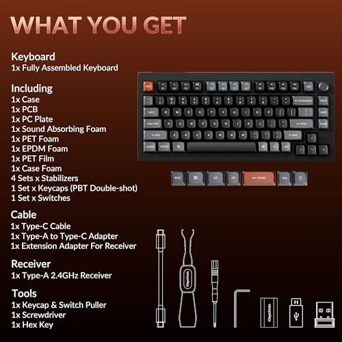 Image of Keychron V1 Ultra 8K Polling Rate Wireless (2.4 GHz & Bluetooth) ZMK Customizable Mechanical Keyboard with Hot-swappable Switches 660-Hr Battery PBT Keycaps for Mac Windows Linux