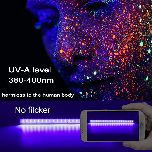 Greenic Usb Black Light Bar, 10W 1Ft Upgraded Uv Led Blacklight Strip Lights, Small Black Lights For Glow Party, Posters, Tapestry, Room, Bedroom Decor, Body Paint, Halloween Decorations, 2 Pack #TOP3