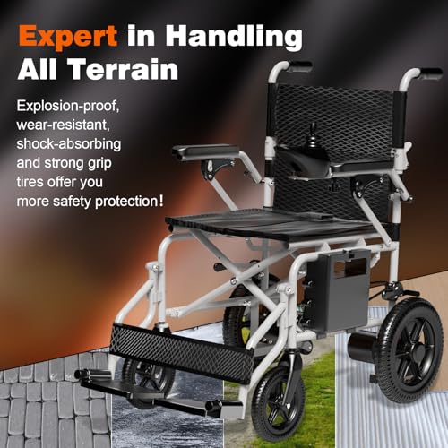 Image of [2025 Upgrade] Hassky Electric Wheelchair for Adults Foldable, 15 Miles Range Motorized Wheelchair, All Terrain Power Wheelchairs for Seniors Supports Up to 350 lbs White