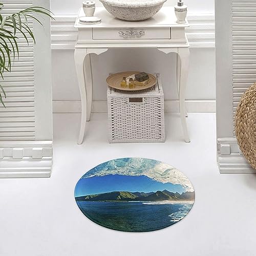 Tapis de chambre esthétique vert océan 61cm doux et lavable