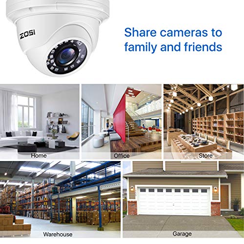 Zosi 2.0Mp 1080P 1920Tvl Hd-Tvi Cctv Security Dome Camera Outdoor Indoor,80Ft Ir Night Vision, Aluminum Metal Housing For Hd-Tvi, Ahd, Cvi 720P,1080P,5Mp,4K Analog Surveillance Dvr #TOP5