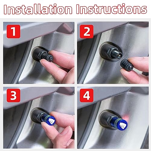 image for Ziciner 8 PCS Tire Valve Stem Cap Cover, Dustproof Valve Cover with Ru