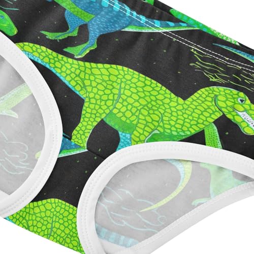 Kids Underwear Girls, Dinosaurs Green Blue Black Toddler Girl Panties, Cotton Girls Underwear, 2T–8 Years 5