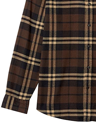 Image of Amazon Essentials Men's Regular Fit Long-Sleeve Flannel Shirt, Soft Brushed Cotton, Lightweight yet Warm