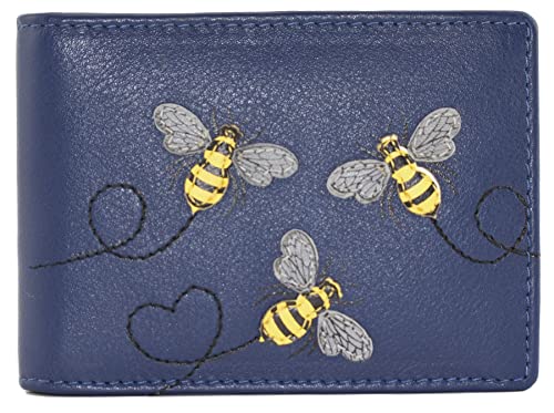 Porte-cartes RFID anti-piratage Mala Leather Suri 687_92 bleu haute sécurité