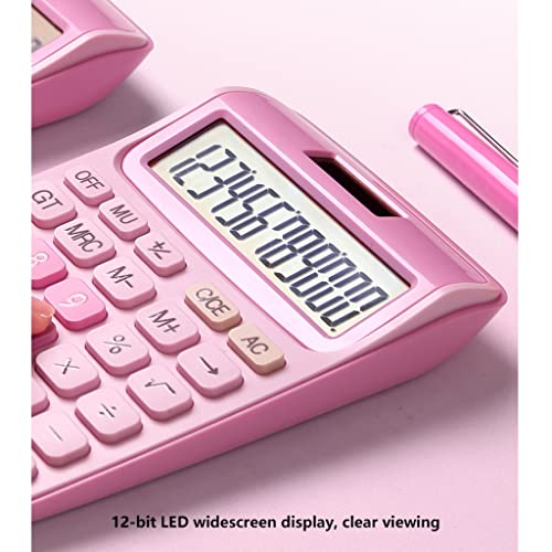 Calculadora de doble potencia solar y 12 dígitos con teclado de botón grande 3