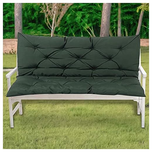 JYCTD Bänk kudde trädgårdsmöbler mjuk dyna ryggstöd 2-3-sits gungstol sittkuddar vattentålig matta för utomhus uteplats fåtöljer, grön, 120 x 50 x 50 cm