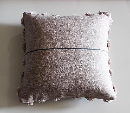 Image of Monstera Hut Morocco Tufted Tan Brown Cushion Cover Pack of 1, (Cushion Cover 16x16inch) (40.6 x 40.6 cm)