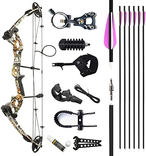 AMEYXGS Archery Compound Bows Kit Draw Weight 30-55 lbs Hunting Bow IBO 310fps Adults Archery with Hunting Accessories - Right Handed (Camo)
