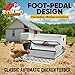 SYSKING Automatic Chicken Feeder - Chicken Feeders No Waste, 25 LB Large Metal Treadle Rat Proof Poultry Feeder for 6-12 Chickens for 10 Days, Weatherproof Lid, Galvanized Steel