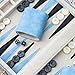 Lingle Backgammon Sets for Adults, Classic Board Game with Folding Faux Leather Backgammon Case, Portable Travel Backgammon Game Set (Blue)