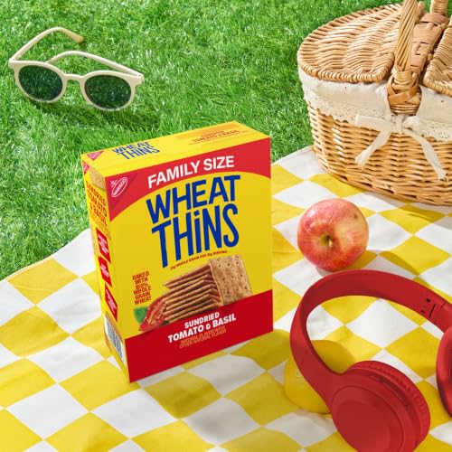 WHEAT THINS Sundried Tomato & Basil Snacks, Whole Grain Wheat Crackers, 6ct | Family Size, Bulk Snack Crackers, Baked With 100% Whole Grain Wheat, 20g Whole Grain Per 30g Serving - image 6