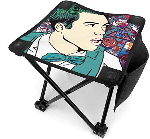 123456789 Pánico! en The Disco Fishing Travel Taburete Plegable al Aire Libre Taburete de Camping 600D Oxford Sillas Ligeras Asiento portátil