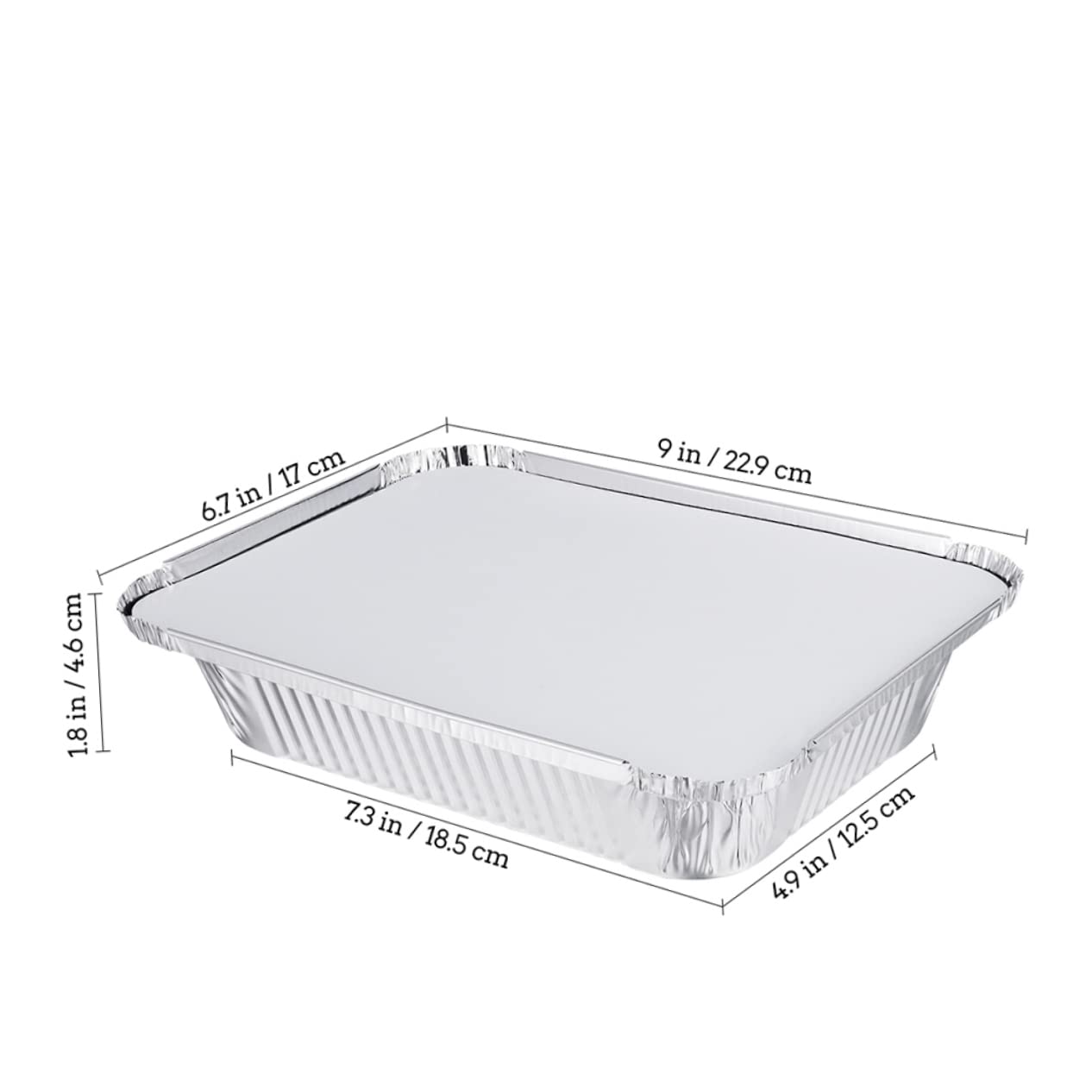 BEBEMOKO 20 Sets Disposable Foil Pans Bbq Food Boxes with Lids for Baking Roasting and Cooking for Parties and Picnics Capacity