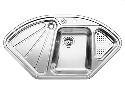 Blanco Delta IF | Einbauspüle | Eckspüle | Küchenspüle aus Edelstahl mit Überlaufschutz