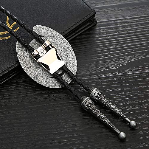 Image of HUABOLA CALYN Bolo Tie for Men- Western Cowboy Native American Golden Horse Bolo Tie