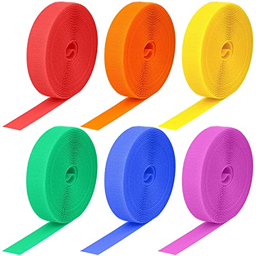 6 Rolls 100 Feet Carpet Marker Strips for Classroom, Paleris Nylon Carpet Strips Carpet Spots Strips Floor Carpet Markers for Teachers Student Line up School Social Distance, 6 Colors