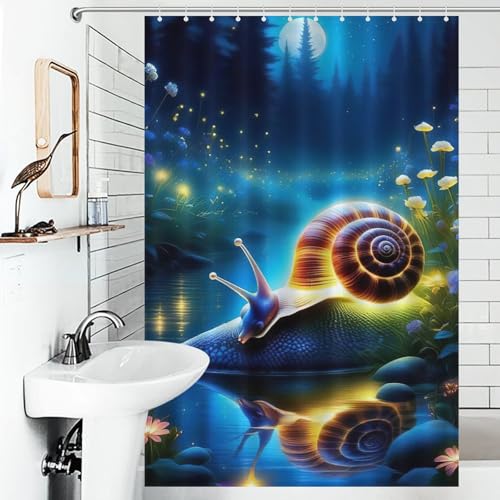 Rideau de douche escargots imperméable contre les éclaboussures - 6