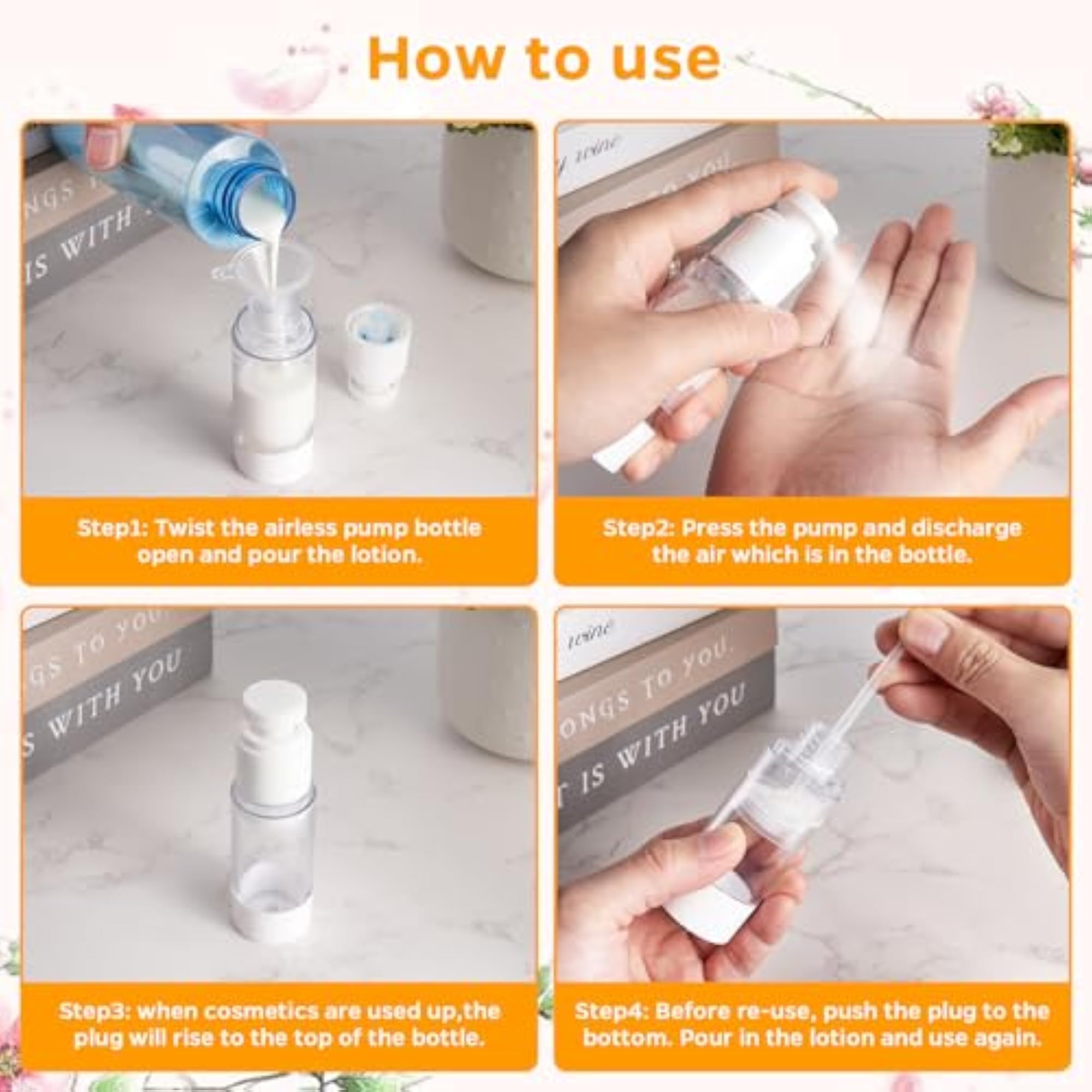 13 Pack Big Travel Size Containers Airless Pump Bottles