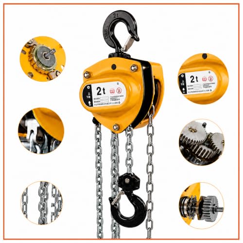 Image of Hartley HS-C Type 2 Ton Chain Pulley Block, 6 Meter Lift, 6 mm Load Chain | Double Fall Manual Chain Hoist | Heavy Duty Alloy Steel Hooks | Material Handling Equipment | Ideal for warehouses, factories, construction sites, and maintenance. Perfect for machinery installation and moving cargo.