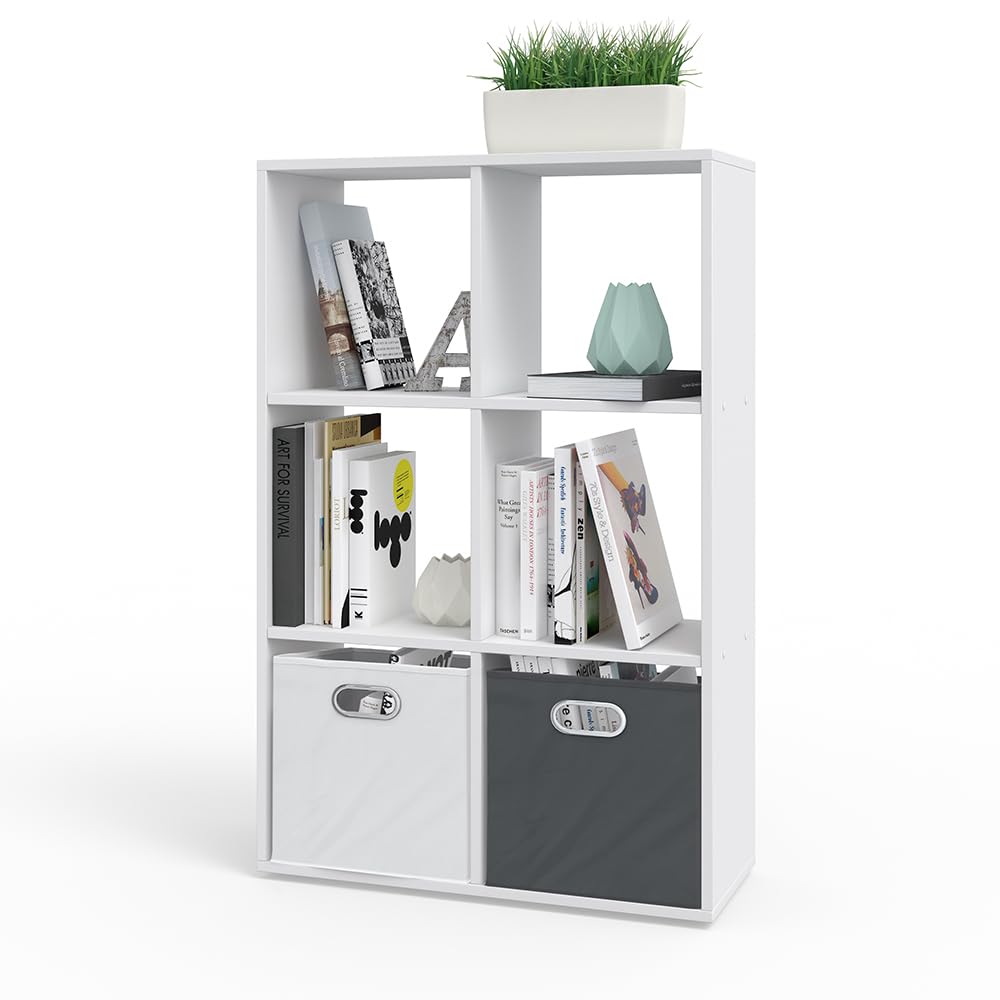 Vicco Raumteiler Karree, Weiß, 72 x 107.8 cm, geeignet zur Aufbewahrung und Trennung von Wohnbereichen