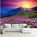 Produktbild Lovemq Großhandel Sun & Mountain & Flower Lanscape Landschaft 3D Fototapeten Für Wohnzimmer 3D Wandmalereien Vinyl Fresko Home Decor 3D Wandbild-360X250Cm