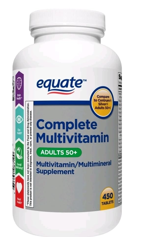 Equate Mature Adult 50+ One Daily Complete Multivitamin Compare to Centrum Silver (400 Ct)