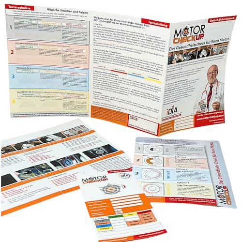 MOTORcheckUP Selbstauswertung in 20 min, Öl- Analyse/Check, Motor Diagnose, Motoröl Test